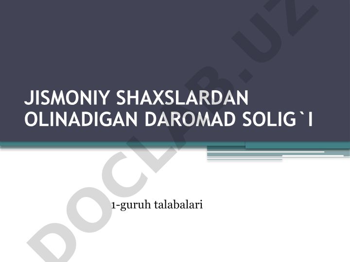 Jismoniy shaxslardan olinadigan daromad solig'i