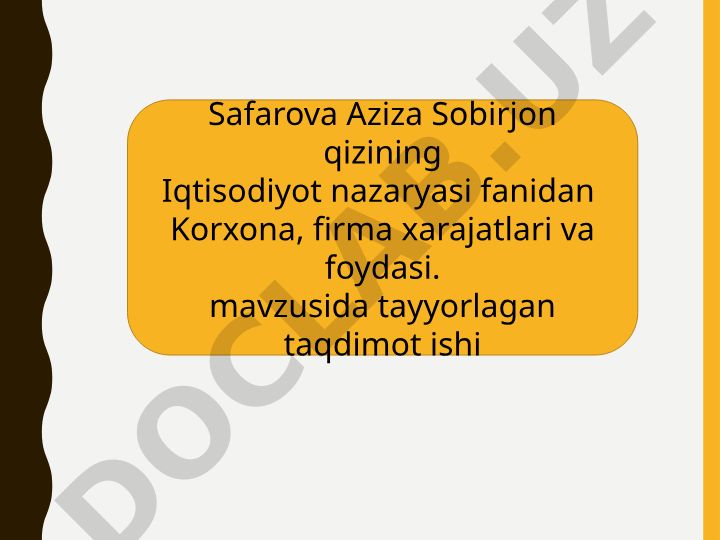Korxona, firma xarajatlari va foydasi