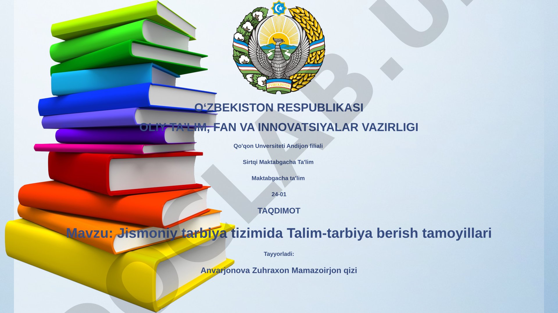 Jismoniy tarbiya tizimida Talim-tarbiya berish tamoyillari