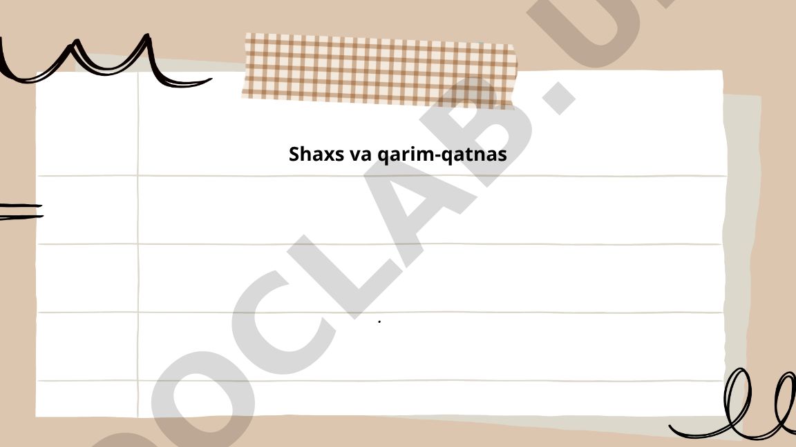 Shaxs va qarim-qatnas