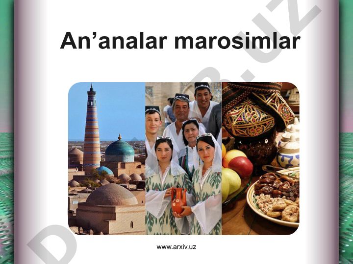 O'zbek an'analari va urf-odatlari