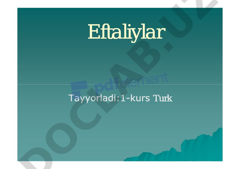Eftaliylar davlati va madaniyati