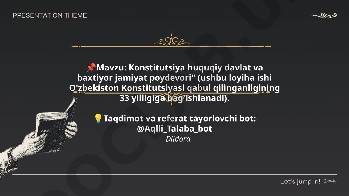 Konstitutsiya huquqiy davlat va baxtiyor jamiyat poydevori