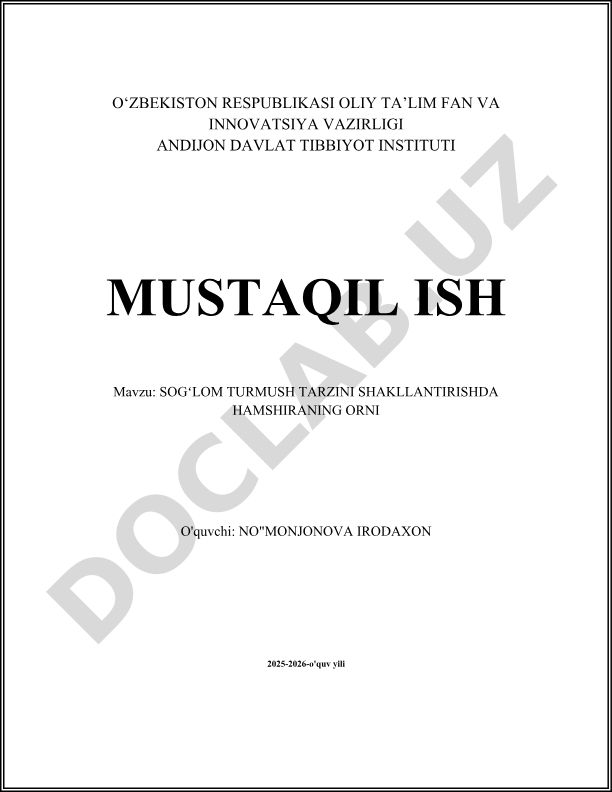 Sogʻlom turmush tarzini shakllantirishda hamshiraning o'rni
