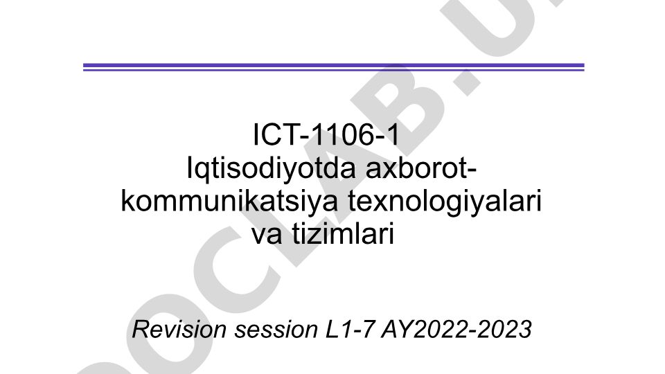Axborot texnologiyalari va raqamli iqtisodiyot