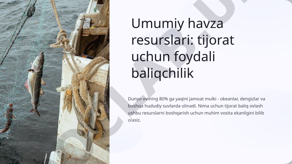 Umumiy havza resurslari va tijorat baliqchilikning ahamiyati