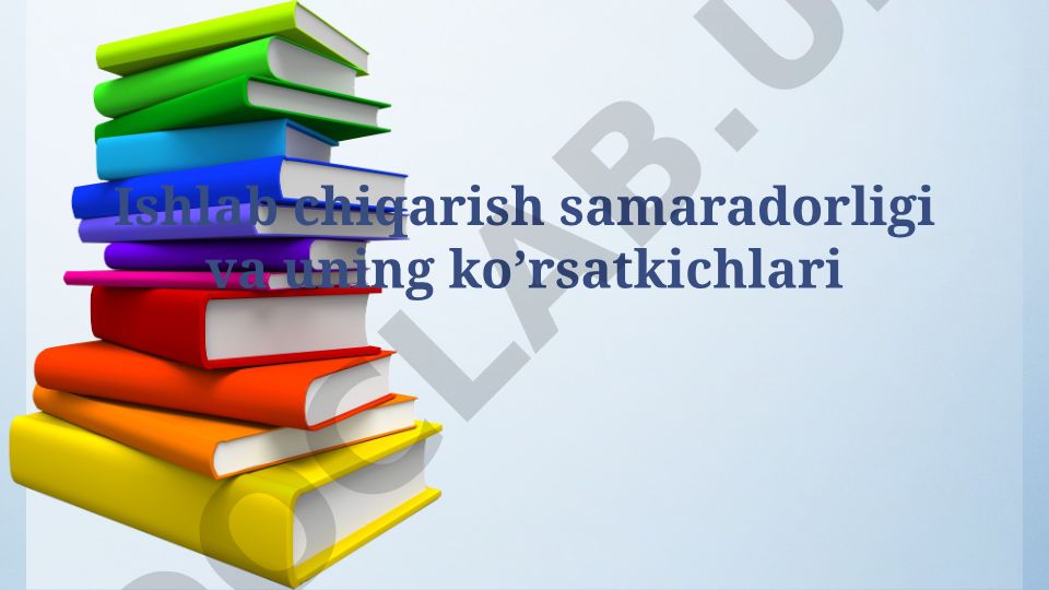 Ishlab chiqarish samaradorligi va uning ko'rsatkichlari