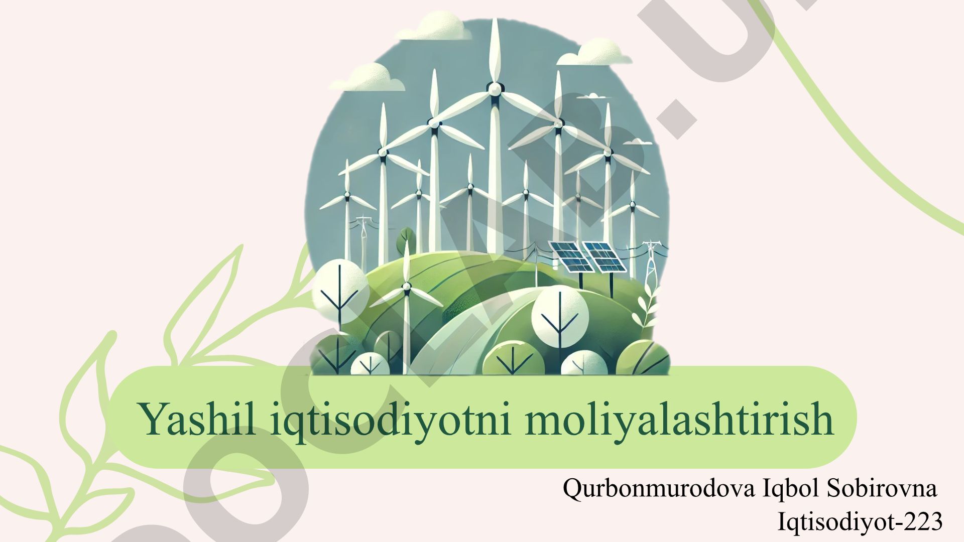 Yashil iqtisodiyotni moliyalashtirish