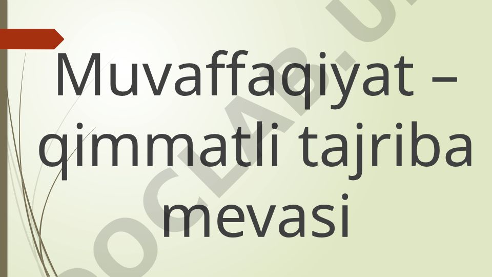 Muvaffaqiyat va muvaffaqiyatsizlik tajribasi