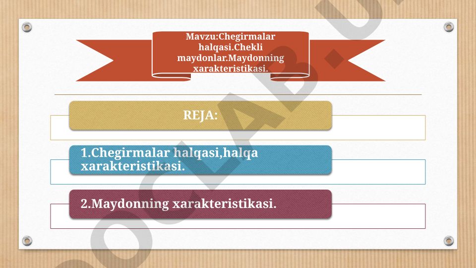Chegirmalar halqasi va chekli maydonlar xarakteristikasi