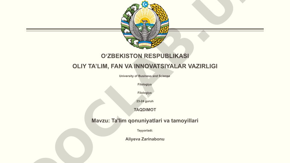 Ta'lim qonuniyatlari va tamoyillari