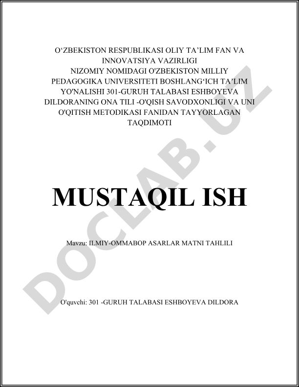 Ilmiy-ommabop asarlar matni tahlili