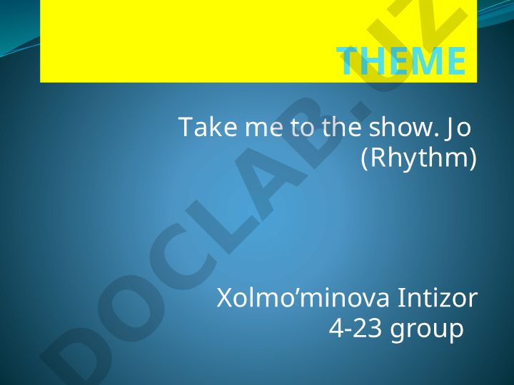 Ingliz tilida urg'u va ritm