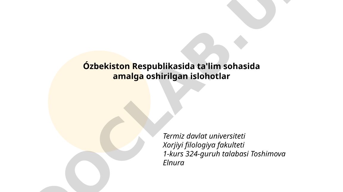 O'zbekistonda ta'lim tizimini rivojlantirish strategiyasi