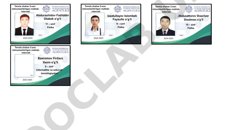Termiz shahar 2-son ixtisoslashtirilgan maktab-internati o'quvchilari