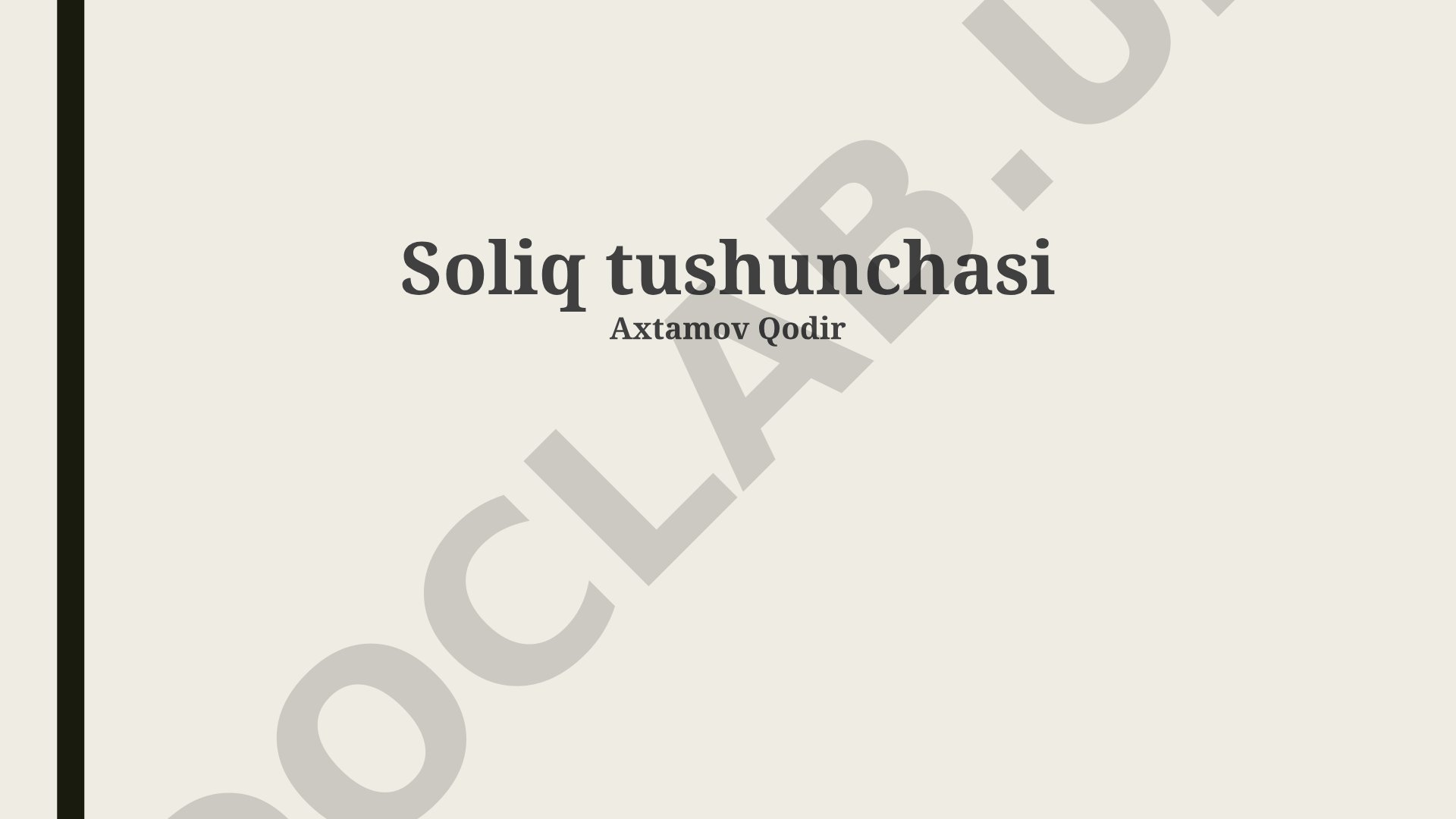 Soliq tushunchasi