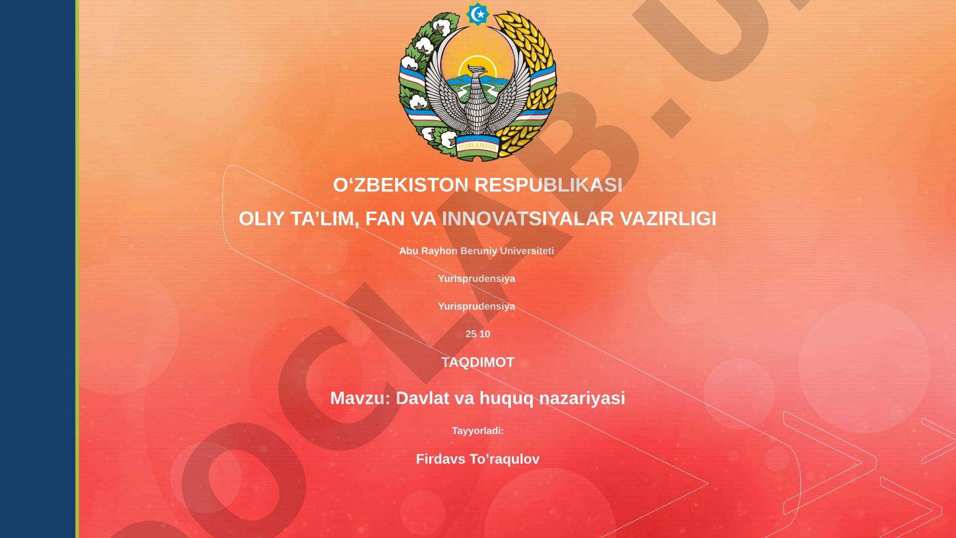 Davlat va huquq nazariyasi