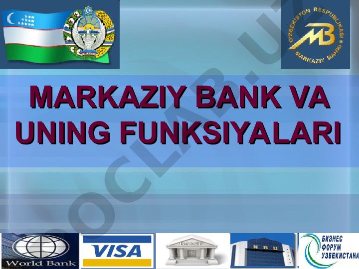 Markaziy bank va uning funksiyalari