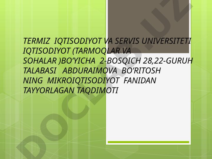 Iqtisodiy bazis tushunchalar