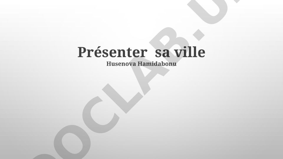 Ma ville : un portrait et découverte