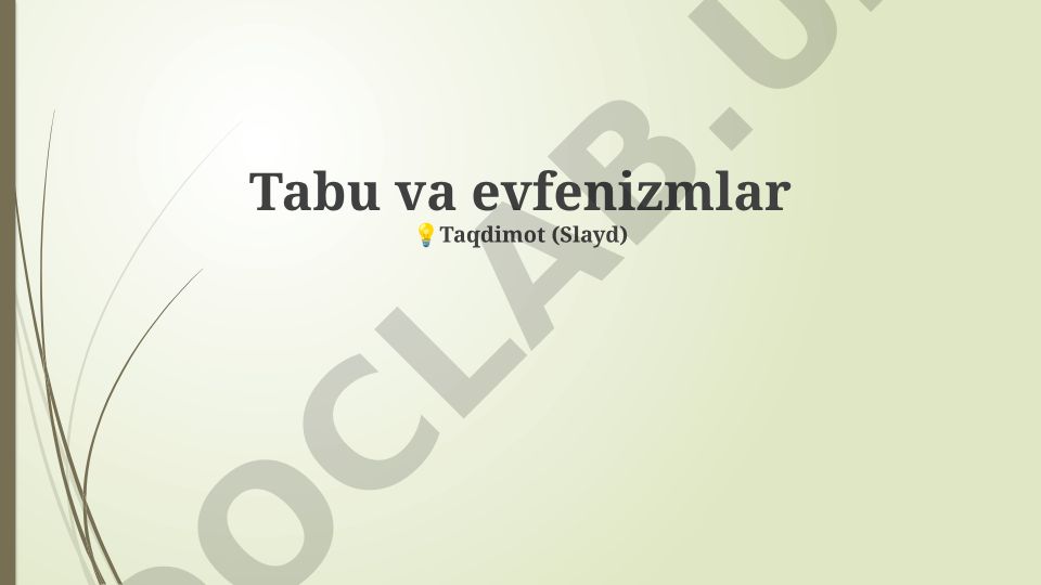 Tabu va evfemizmlar