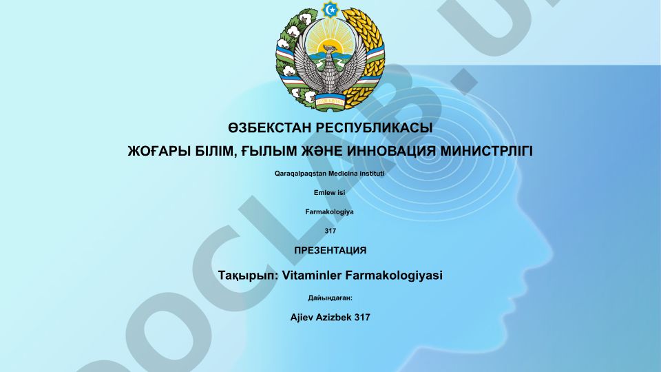Vitaminler Farmakologiyasi