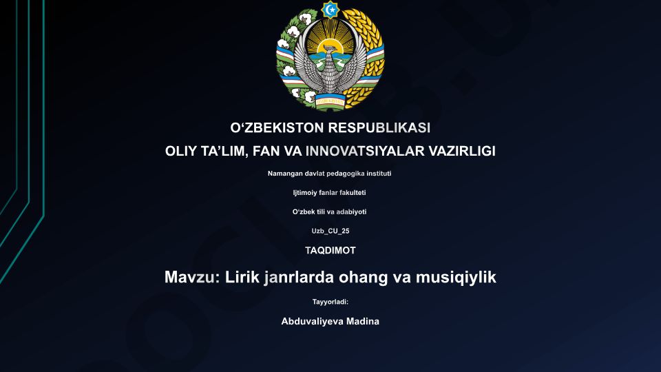 Lirik janrlarda ohang va musiqiylik