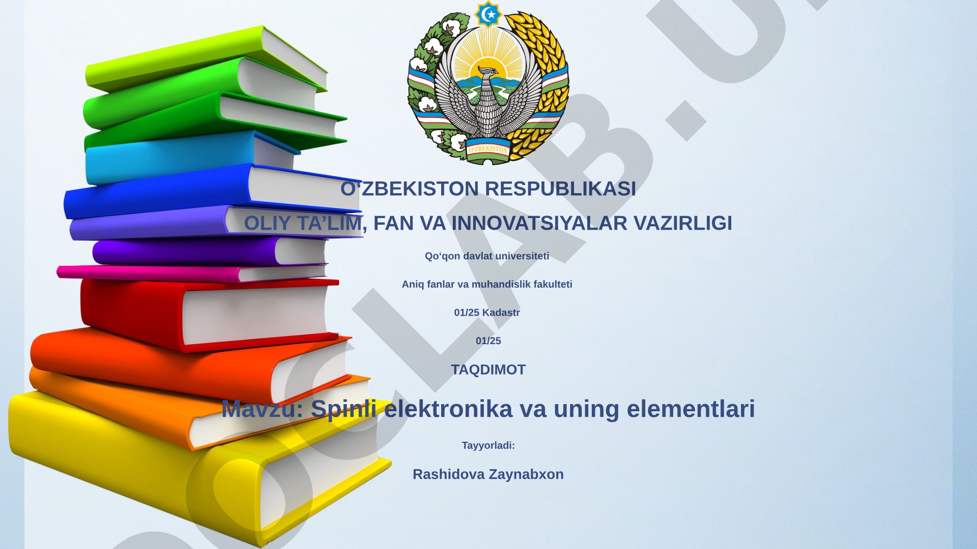 Spinli elektronika va uning elementlari