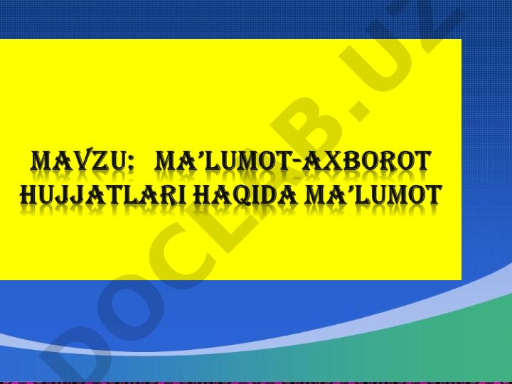Ariza tuzish va rasmiy hujjatlar turlari