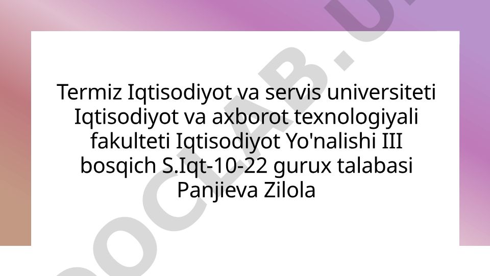 Turli davrlarda ishlab chiqarish jarayonlari va ularning o'zaro aloqadorligi