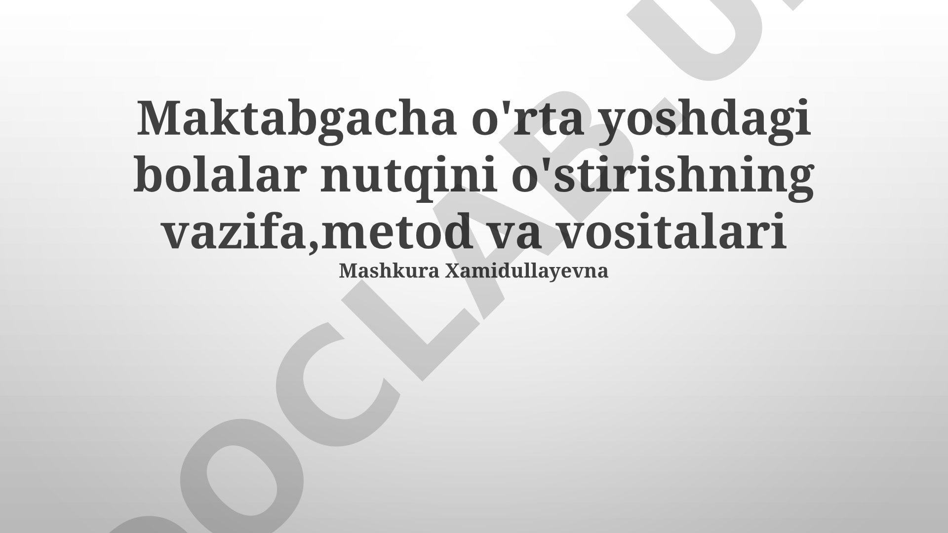 Maktabgacha o'rta yoshdagi bolalar nutqini o'stirish vazifalari, metod va vositalari