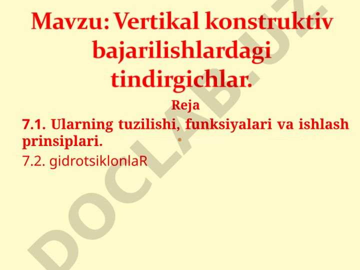 Gidrotsiklonlar va cho'ktirish usullari