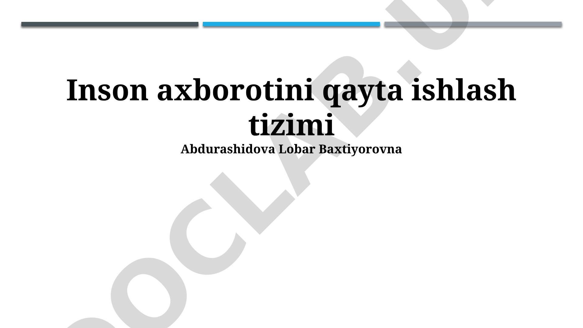 Inson axborotini qayta ishlash tizimi