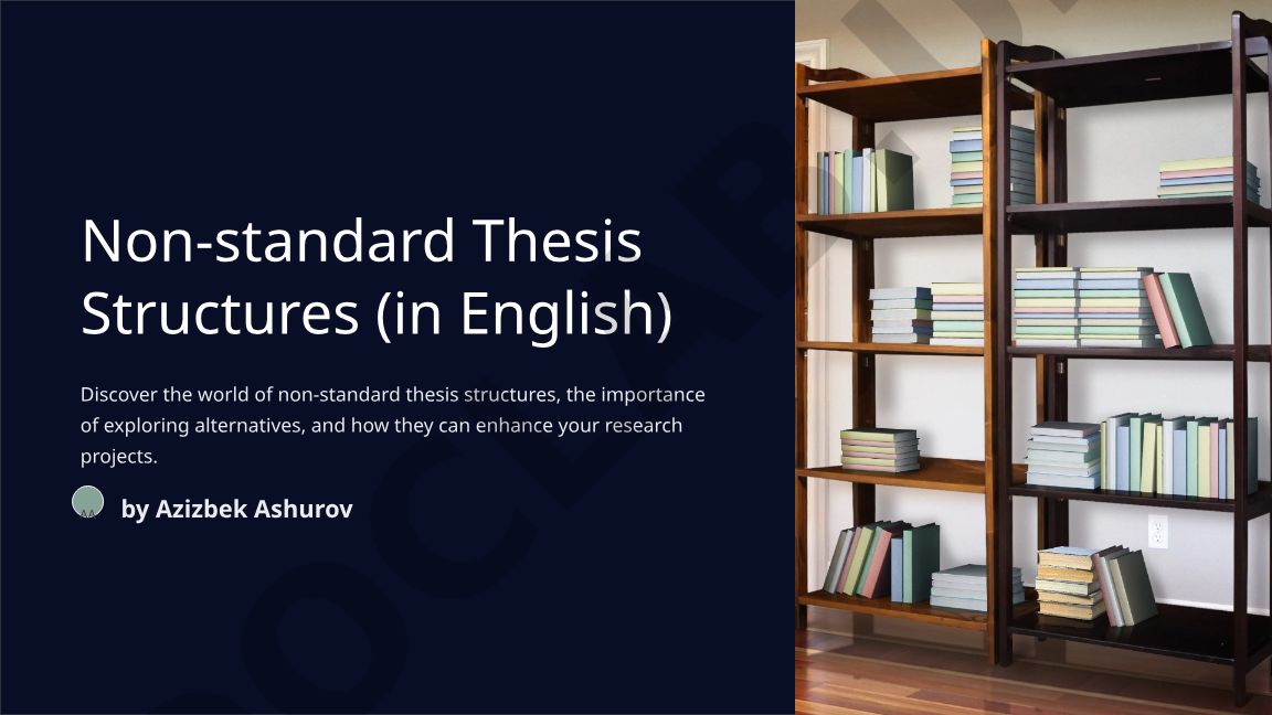 Non-standard Thesis Structures