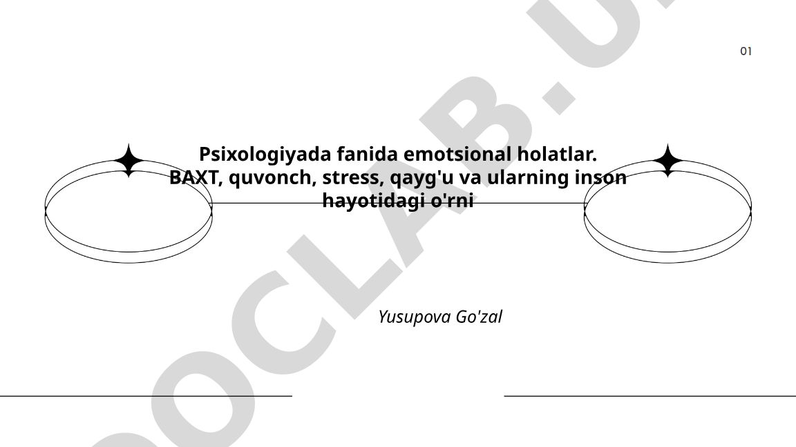 Psixologiyada emotsional holatlar: baxt, quvonch, stress va qayg'u