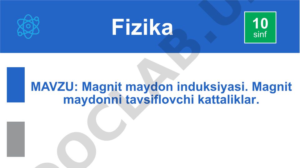 Magnit maydon induksiyasi. Magnit maydonni tavsiflovchi kattaliklar