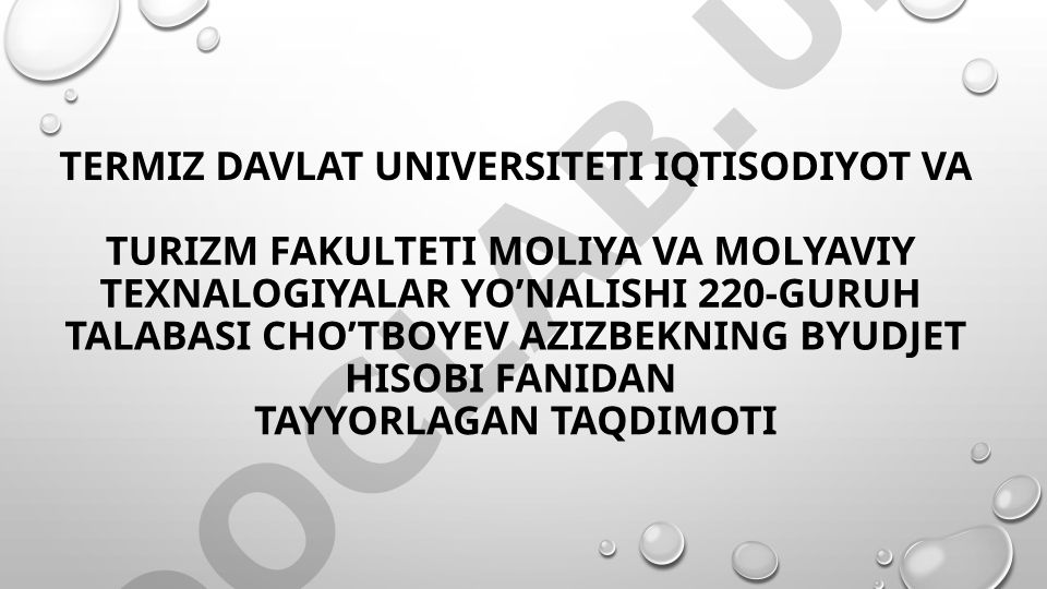 Byudjetlararo munosabatlarning mohiyati, zarurligi va shakllari