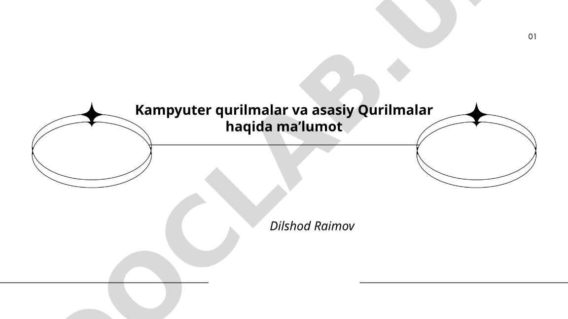Kompyuter qurilmalari va asosiy qismlari