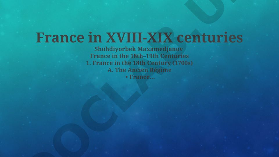 France in the 18th–19th Centuries