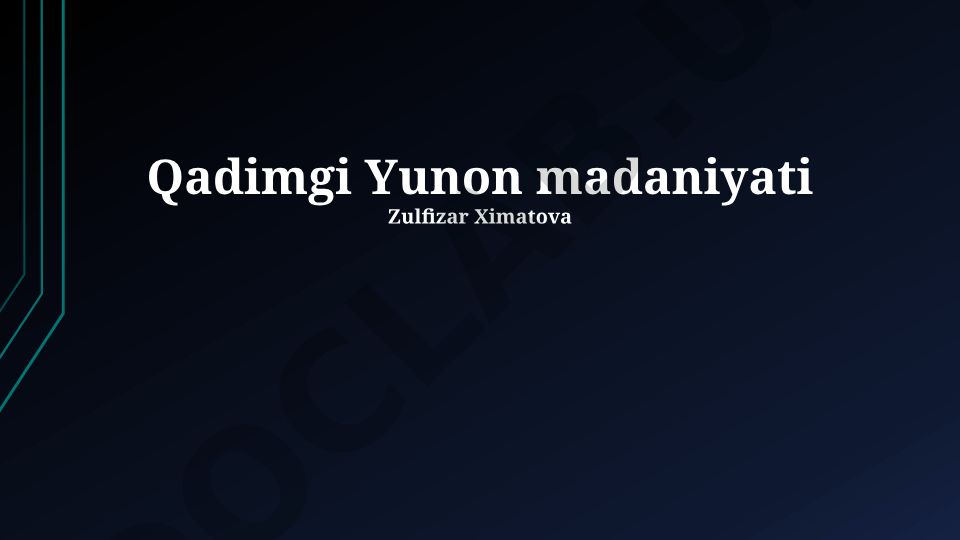 Qadimgi Yunon madaniyati