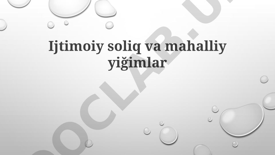 Ijtimoiy soliq va mahalliy yigʻimlar