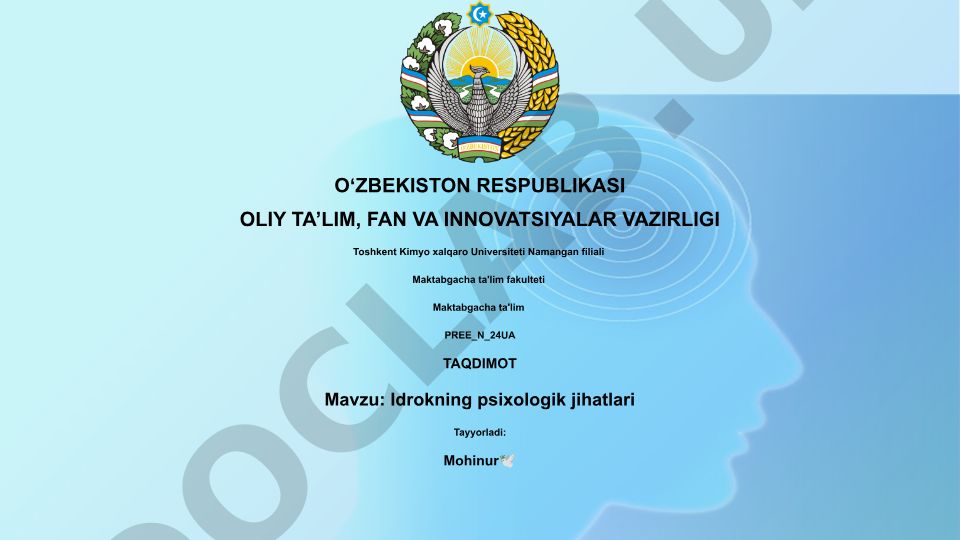 Idrokning psixologik jihatlari