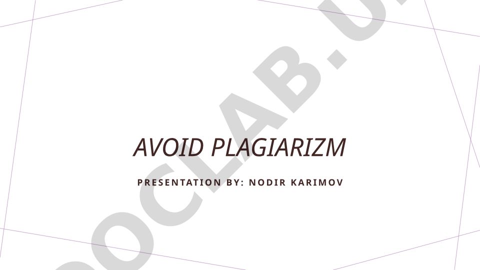 Understanding Plagiarism