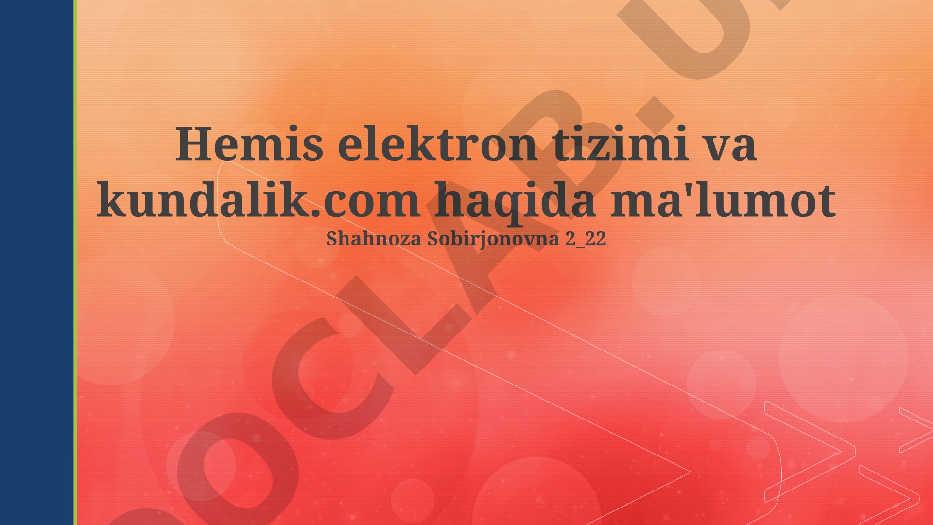 Hemis elektron tizimi va kundalik.com haqida ma'lumot