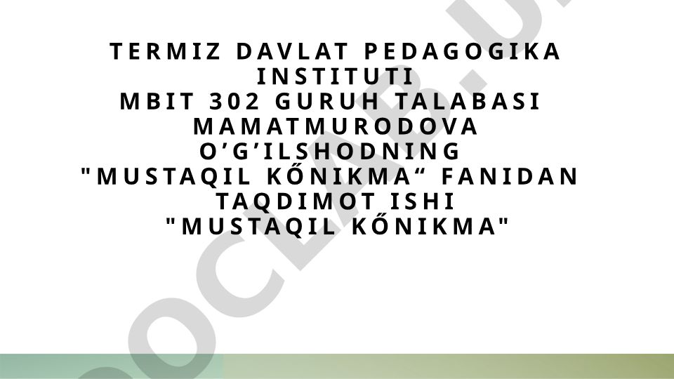 Mustaqil kőnikma fanidan xotirani yaxshilash texnikalari