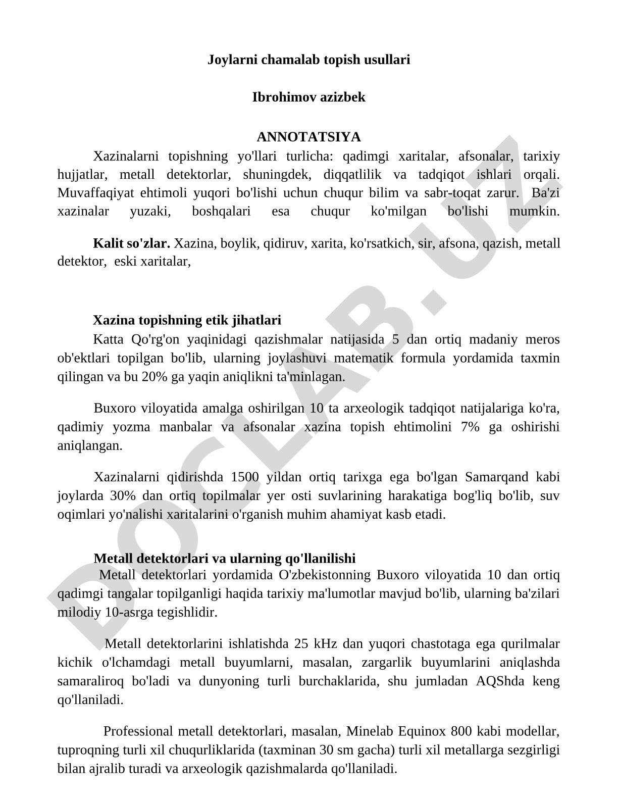 Joylarni chamalab topish usullari
