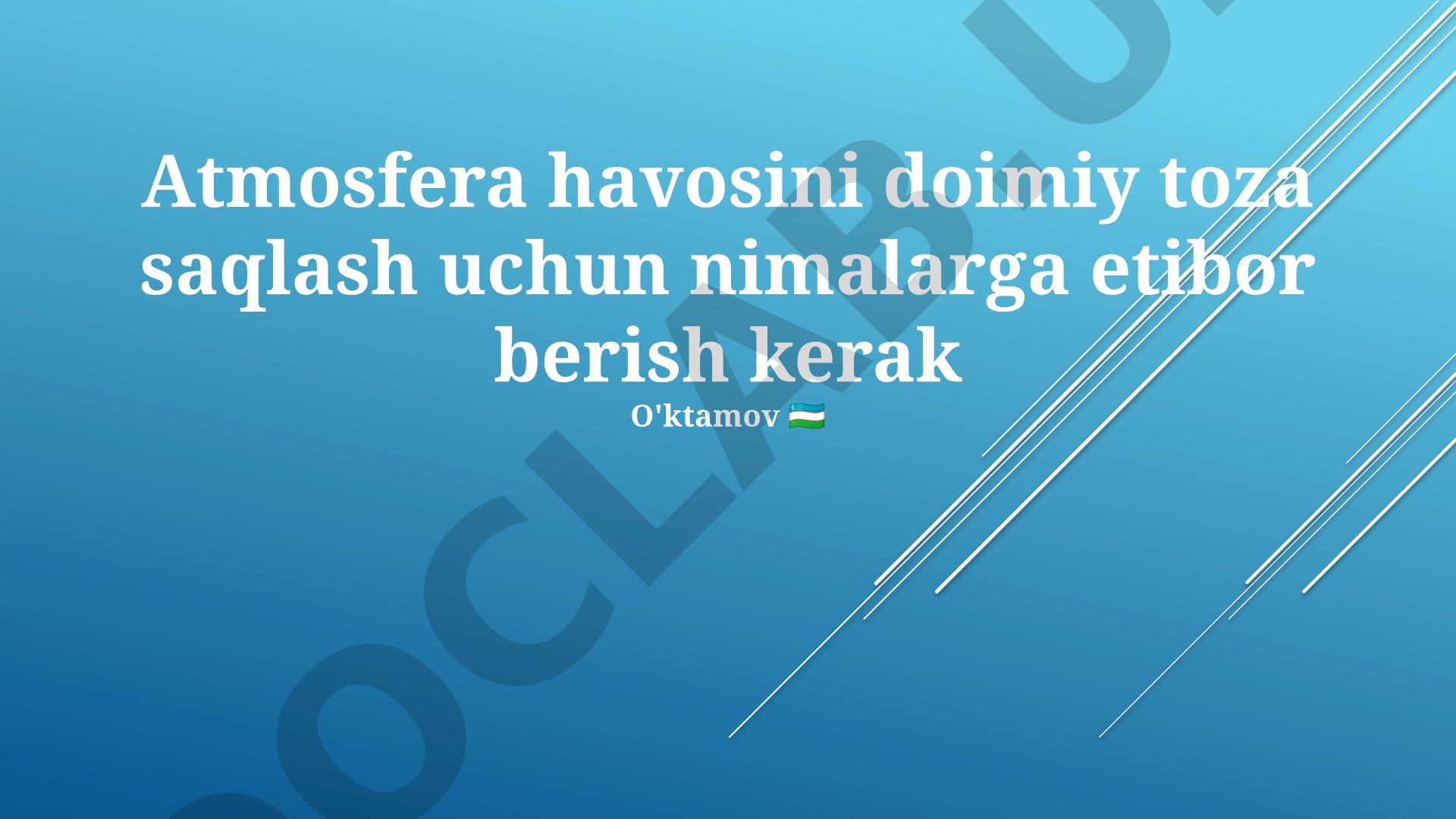 Atmosfera havosini toza saqlash: ifloslanish manbalari va tozalash texnologiyalari