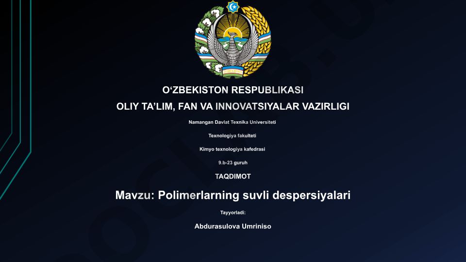 Polimerlarning suvli despersiyalari