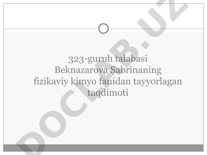 Termodinamikaning II-qonuni va uning statistik ma'nosi