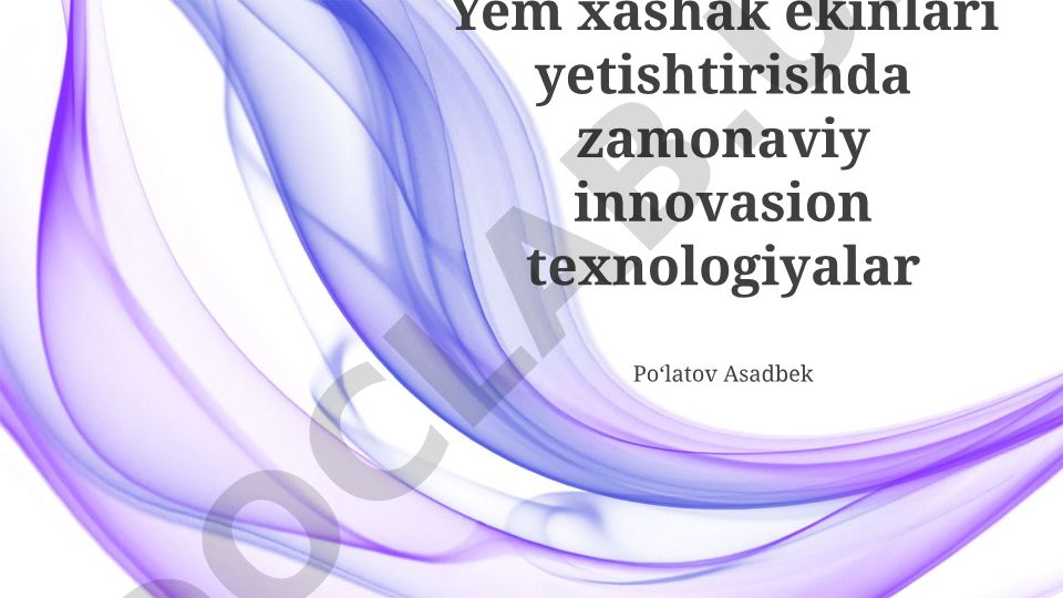 Ozuqa ekinlari yetishtirishda innovatsion texnologiyalar